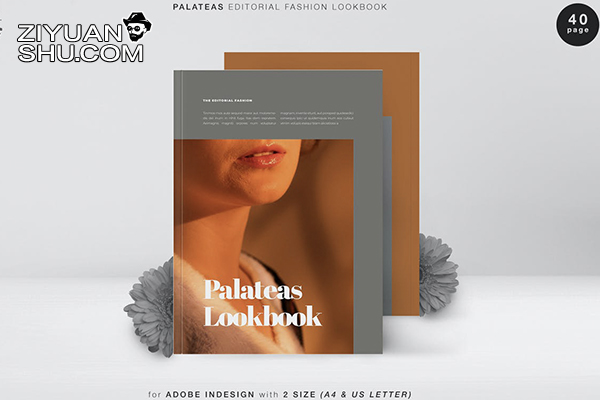 极简女性服装设计作品集排版INDD画册模板 Palateas Editorial Fashion Lookbook-第10067期