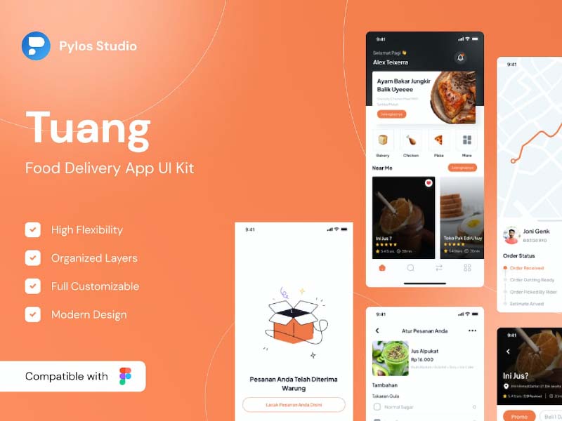 食品配送应用APP UI KIT 102698期