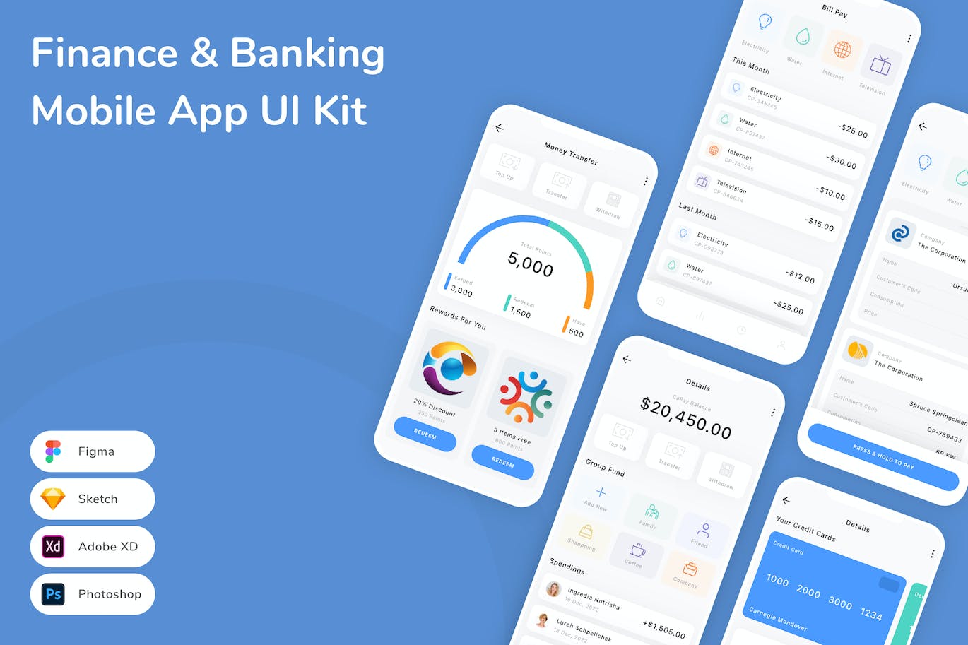 金融和银行移动应用APP UI KIT 102754期