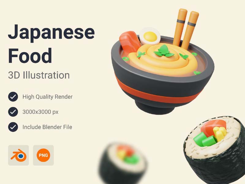 日本食品3D插图 102769期