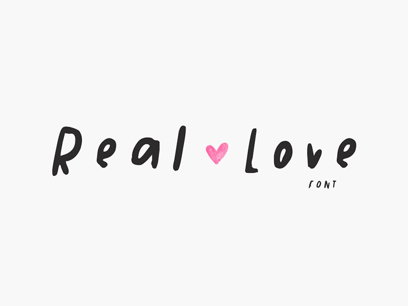 可爱的清新时尚简约手绘英文题字体-Real Love 第122744期