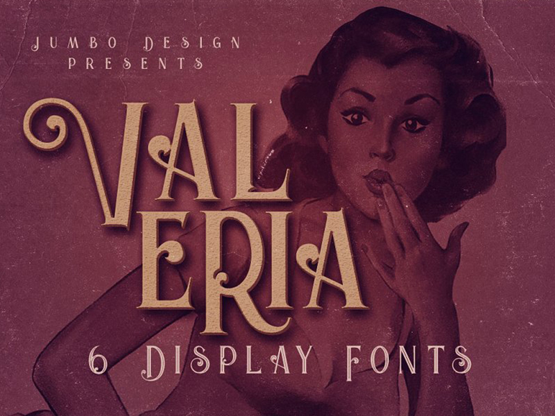 古典装饰字体 Valeria – 6 Display Fonts 第122799期