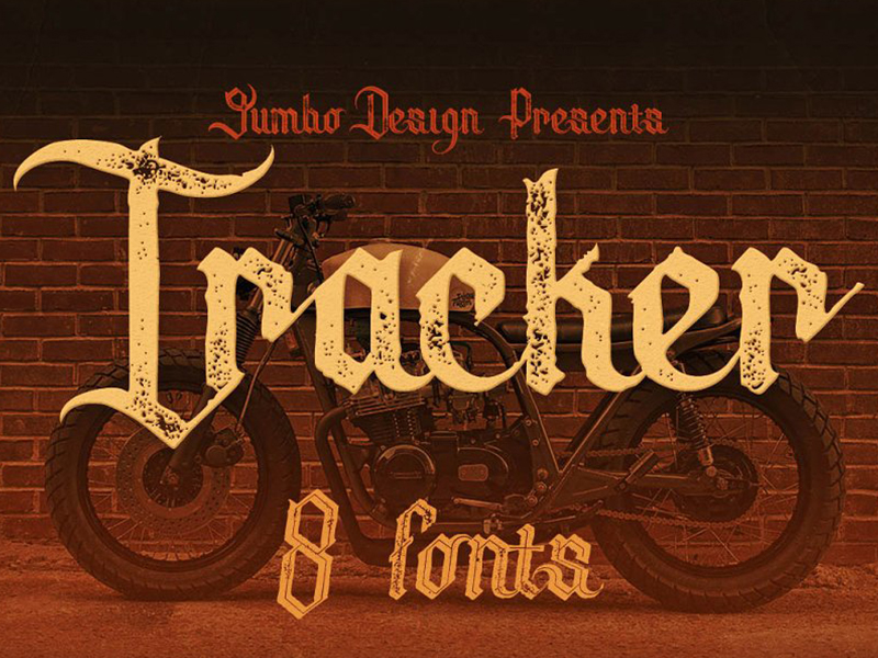 酷炫游戏故事字体 Tracker – 8 Vintage Style Fonts 第122804期