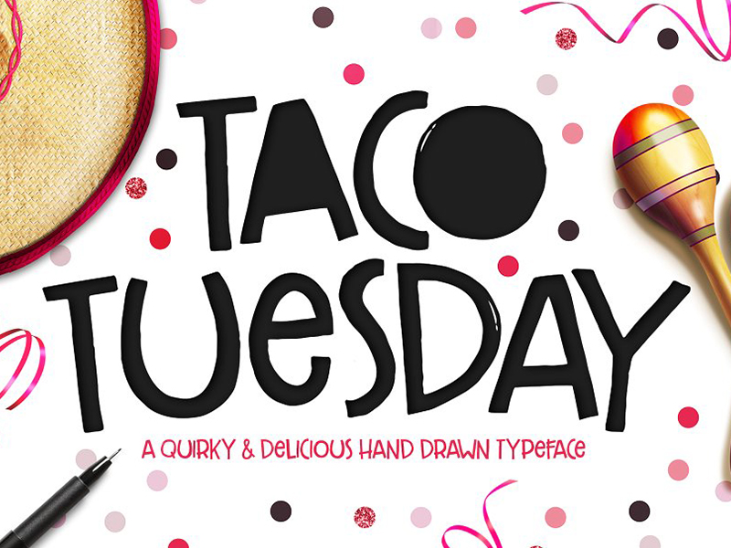 可爱的趣味字体 Taco Tuesday Typeface 第122806期