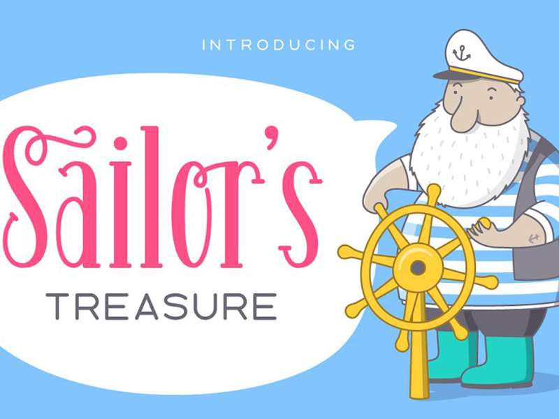 水手趣味设计字体 Sailor’s Treasure – Font 第122807期