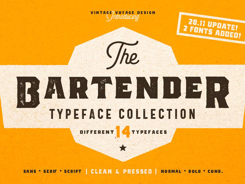 特色粗犷字体 The Bartender Collection 第122835期