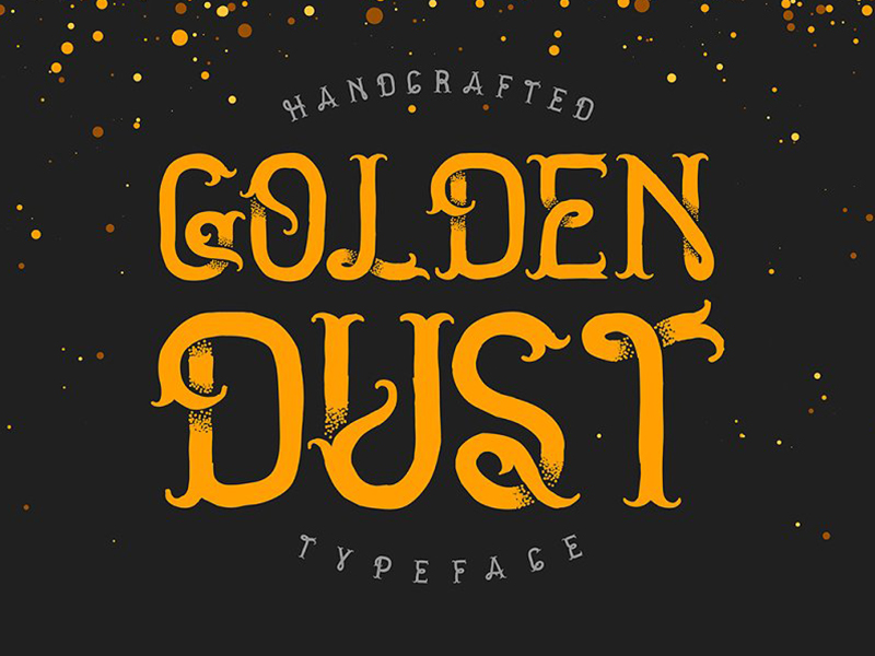 金粉装饰梦幻字体 Golden Dust decorative font 第122836期