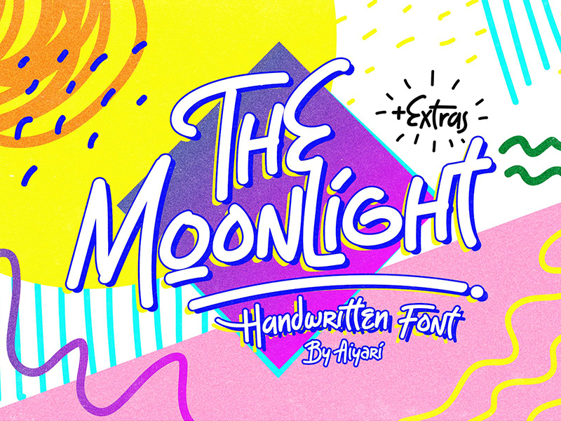 手写趣味设计字体 The Moonlight Tubular Font 第122852期