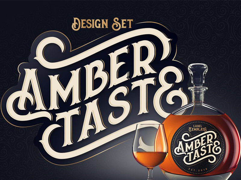 美术设计字体 Design set Amber Taste 第122879期