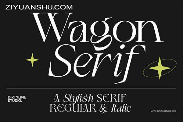 现代品牌标题设计衬线英文字体Wagon Serif 第1814期