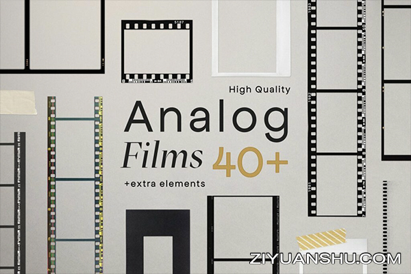 高质量电影胶卷胶片胶片颗粒边框PSD模板素材 High Quality Film Frames Kit-第1969期-