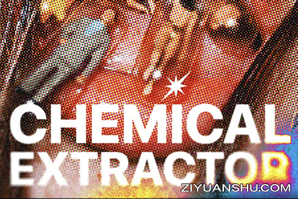 复古四色CMYK半调打印颗粒照片修图特效PS动作设计套装chemical extractor PS action-第2454期