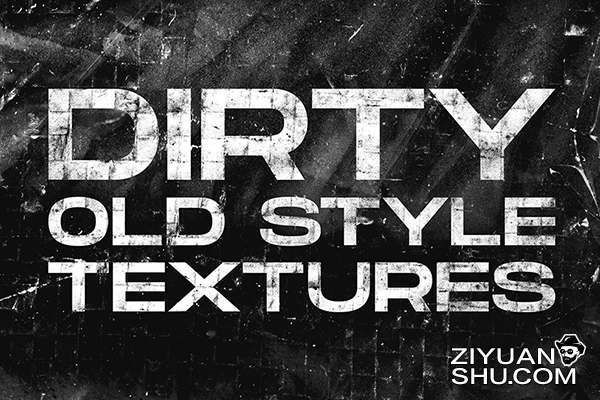 复古做旧暗黑粗糙尘埃粒子划痕折痕塑料背景肌理素材包Dirty Old Style Textures -第2514期