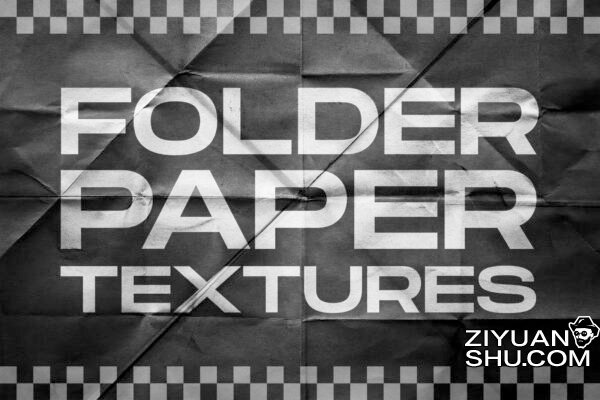 复古做旧褶皱折痕纸张硬纸板肌理纹理叠加背景设计套装Folded paper textures collection-第2517期