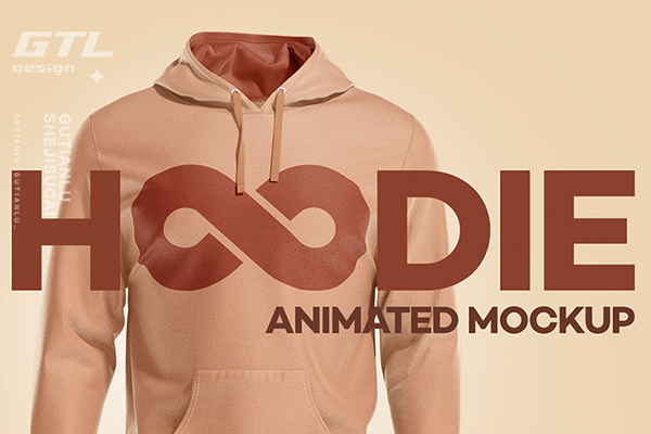 360°连帽衫卫衣印花图案设计动态展示样机模板 Hoodie Animated Mockup-第10092期