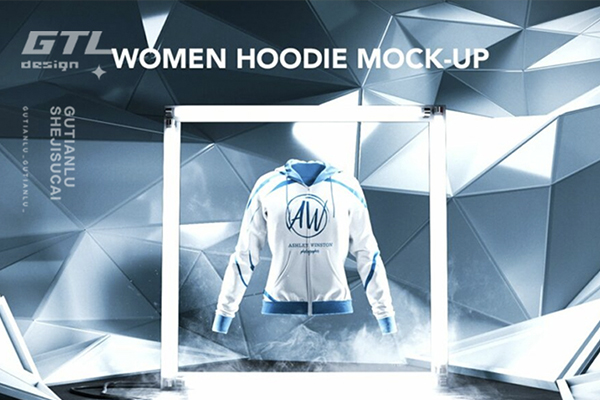 女士连衣帽卫衣设计动态展示样机 Women Hoodie Mockup Animated Shots-第10093期