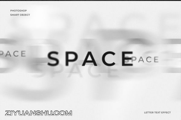 空间纵深模糊标题Logo演示PS样式模板素材 Space Text Effect-第10108期