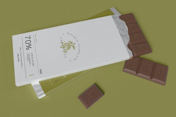 巧克力零食包装设计样机模板v2 Wrapped Chocolate Mockup 第212673期