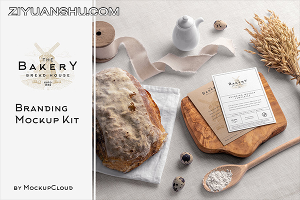 烘培面包店品牌VI场景样机模板 Bakery Branding Mockup Kit-第2019期