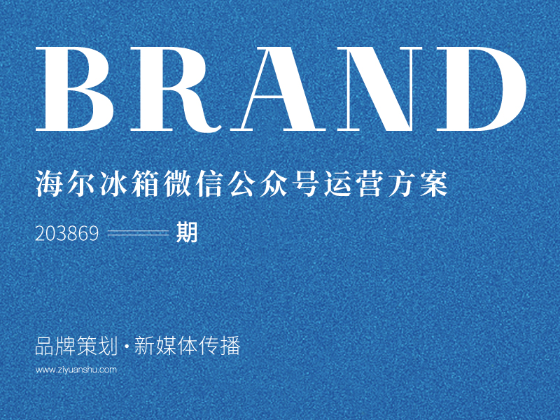 下半年海尔冰箱微信公众号运营方案 203869期