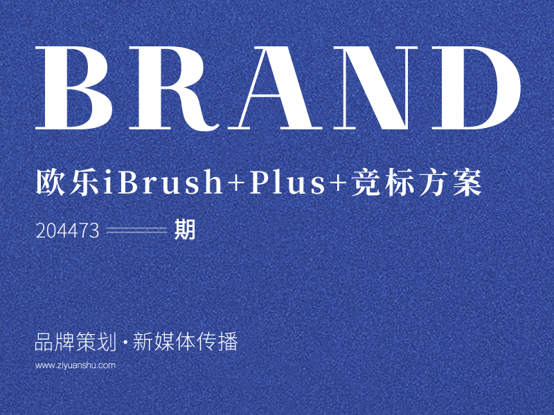 品牌策划-欧乐B全新iBrush+Plus+9月天猫超级品牌竞标方案 204473期