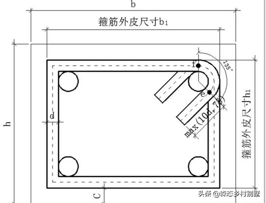 弯箍筋定尺寸200x450_弯箍筋怎么画尺寸_箍筋弯钩长度